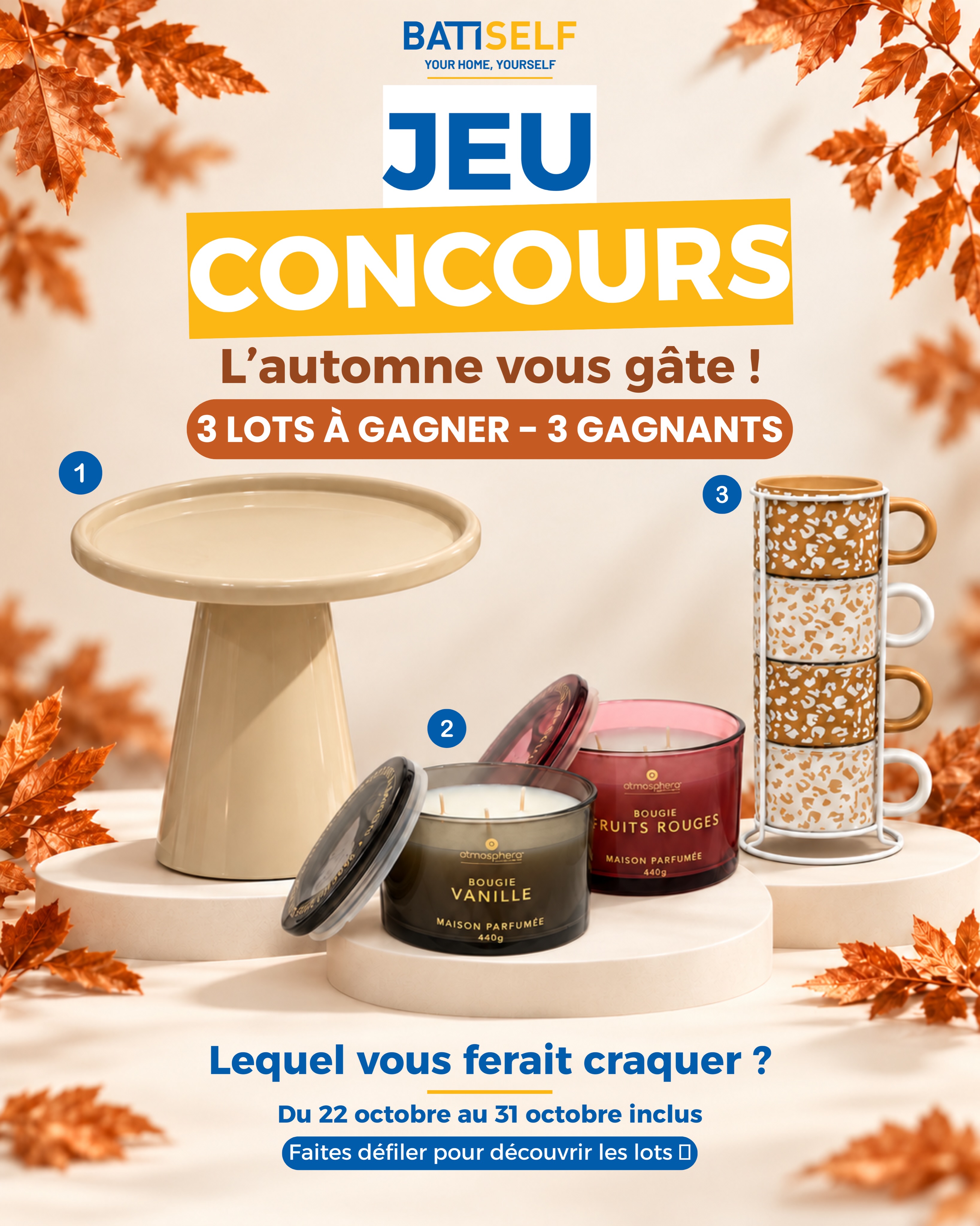 🍂 JEU CONCOURS — L’automne vous gâte ! 🎁

Votre prochain coup de cœur déco se c…