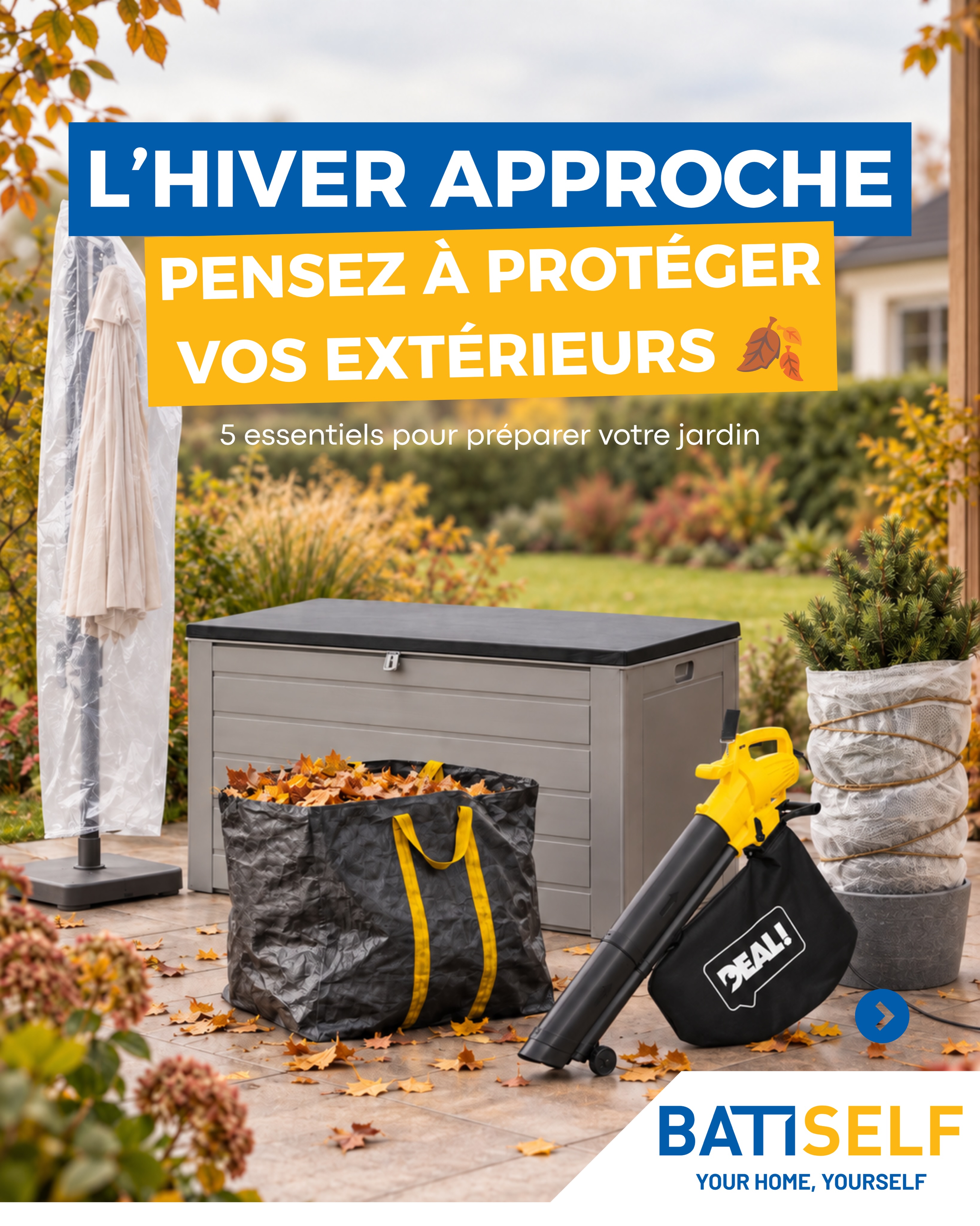 🍂 𝐋’𝐡𝐢𝐯𝐞𝐫 𝐚𝐩𝐩𝐫𝐨𝐜𝐡𝐞 : 𝐩𝐞𝐧𝐬𝐞𝐳 𝐚̀ 𝐩𝐫𝐨𝐭𝐞́𝐠𝐞𝐫 𝐯𝐨𝐬 𝐞𝐱𝐭𝐞́𝐫𝐢𝐞𝐮𝐫𝐬 !

Rangement, protection…