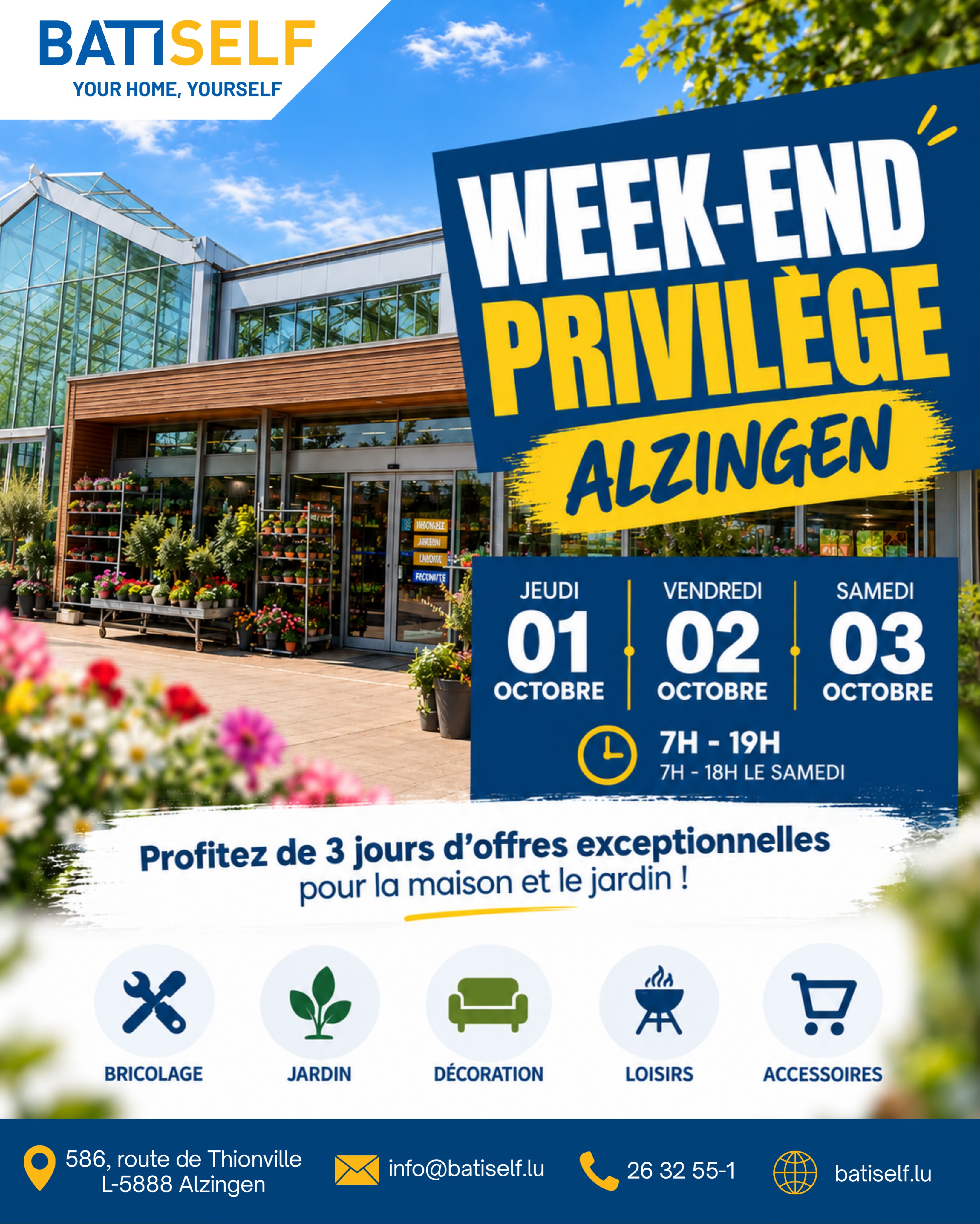 🎉 𝐉-𝟑 𝐚𝐯𝐚𝐧𝐭 𝐧𝐨𝐭𝐫𝐞 𝐖𝐞𝐞𝐤-𝐞𝐧𝐝 𝐏𝐫𝐢𝐯𝐢𝐥𝐞̀𝐠𝐞 𝐚̀ 𝐀𝐥𝐳𝐢𝐧𝐠𝐞𝐧 !

Du 1er au 3 octobre, profite…